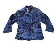 Express Women's Small Blue Denim Fitted Jean Jacket Coat