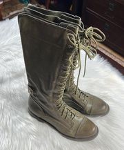 Lucky Brand  Olive Green Knee High Combat Boots