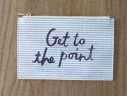 Get to the Point Blue and White Stripe Pencil Case