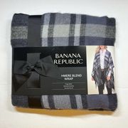 Banana Republic Plaid Cashmere Blend Wrap One Size New