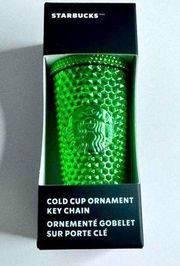 NWT  Studded Green Bling Cold Cup Ornament Keychain New in Box Fun Gift