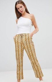 ASOS DESIGN Kick Flare Snake Vinyl Cropped Pants Sz 14