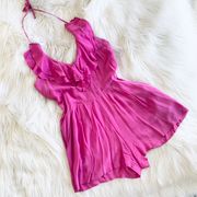 Yumi Kim Hot Pink Silk Ruffle Romper