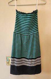 Tommy Hilfiger dress Womens xl Strapless green blue