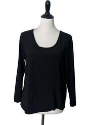 Habitat Clothes To Live In Black Blouse Stretch Long Sleeve Top Women's Size S