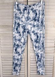 HELLO MELLO Lounge Luxe Super Soft Pajama/Lounge Pants White/Blue-Large
