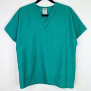 Uniform Advantage UA Scrubs Solid Green Scrub Top Shirt Size XS