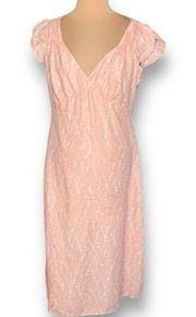 Patagonia Dress Pink Floral Sweetheart Neckline Empire Waist Feminine Hemp Maxi