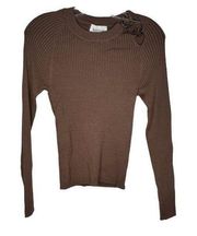 Heartloom Brown Ribbed Sweater nwt