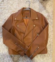 Faux Brown Leather Jacket