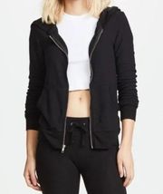 NWT Wildfox Beach Jumper Full Zip Hoodie Hooded Jacket Black XXS