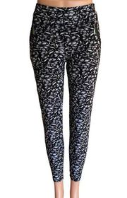 COCO + CARMEN Black Floral Activewear Leggings ~ Women's Size L / XL