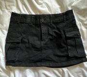 Black Cargo Skirt