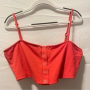 NWOT  XS Pink Button-Up Crop Top