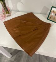 Brown Leather Skirt
