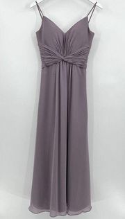 Mori Lee Madeline Gardner Maxi Dress Lilac Formal Twist Bridesmaid Size 4