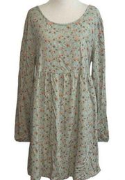 So large floral long sleeved dress