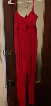 francesca’s red jumpsuit