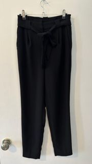 Black Paper-bag Waist Pants