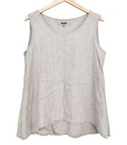 Flax 100% Linen Tank Top Lagenlook Sz M