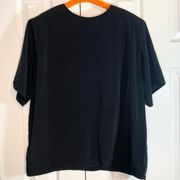 Jack Mulqueen Black Top with Shoulder Pads | Size 14/16