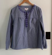 Vineyard Vines Embroidered Popover Blouse