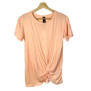 NEW Bobi Knot Twist Front Salmon Short Sleeve T-Shirt S