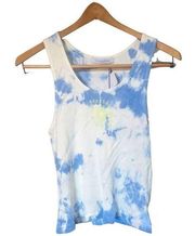 Daydreamer La Eye Tie Dye Tank In Periwinkle Cloud Crop Tank L NWT