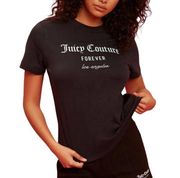 F21 x Juicy Couture Black Crewneck Embroidered T-Shirt Medium