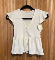 Alter’d State V Neck Button Up Crop Flowy Crop Top