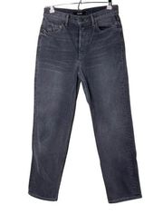 GRLFRND The Helena washed Grey High-Rise Straight-Leg Jeans size 26