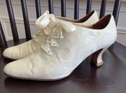 Vintage 80s Kenneth Cole New York Ivory Jacquard Madonna Heels 10