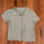 Mint Green Collared Blouse