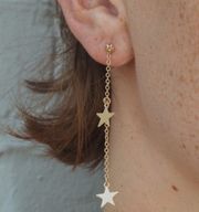 Gold Star Drop Earrings