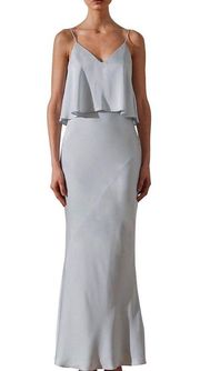 NEW NWT  Bias Frill Slip Dress In Cloud