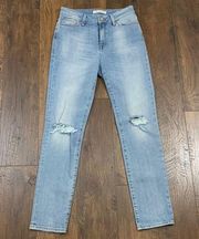 Mavi Jeans Co. Lea High Rise Distressed Boyfriend Light Waist Jeans