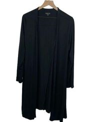 J. Jill Wearever Collection Womens Open Front Cardigan Size M Black Long Sleeve