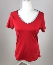 Reebok Red & Blue V-Neck Athletic Tee Size L