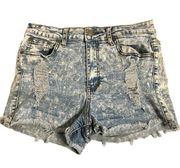 Vintage Judy Blue Jean Shorts Cutoff Distressed Acid Wash High Rise Y2K Size M