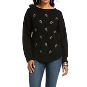 NWT Ariat Embroidered All Boots Sweatshirt Size M