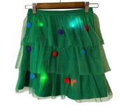 Planet‎ Gold Christmas light up festive skirt Sz XS