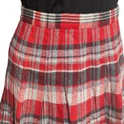 Pendleton Vintage Plaid Pleated Wool Skirt in Red Gray Size 10