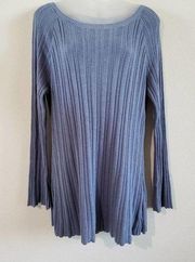 Modcloth Boatneck Long Sleeve Ribbed Cable Knit Pullover Tunic Sweater Large