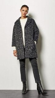 NWOT KAREN MILLEN  Leopard Wool Blend Coat Size 2