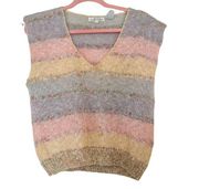 Jeanne Pierre Vintage Rainbow Sweater Vest Mohair Blend Medium