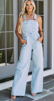 Wide Leg Denim Overalls