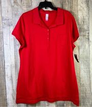 No Boundaries XXXL(21) Red Short Sleeve 1 Pocket Polo