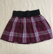 purple plaid skirt