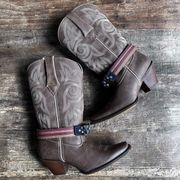 Durango Crush DRD0208 Brown Leather US Flag Strap Western Boots Women's 7.5 NEW