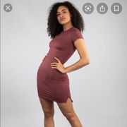 Buffbunny Fall Freely Bodycon Athleisure Dress Mauve